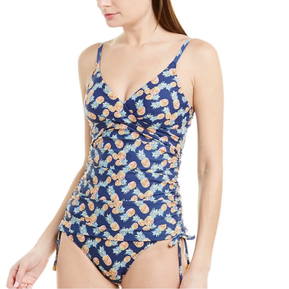 NWT Helen Jon Floating Underwire Tankini Women's Pineapple S